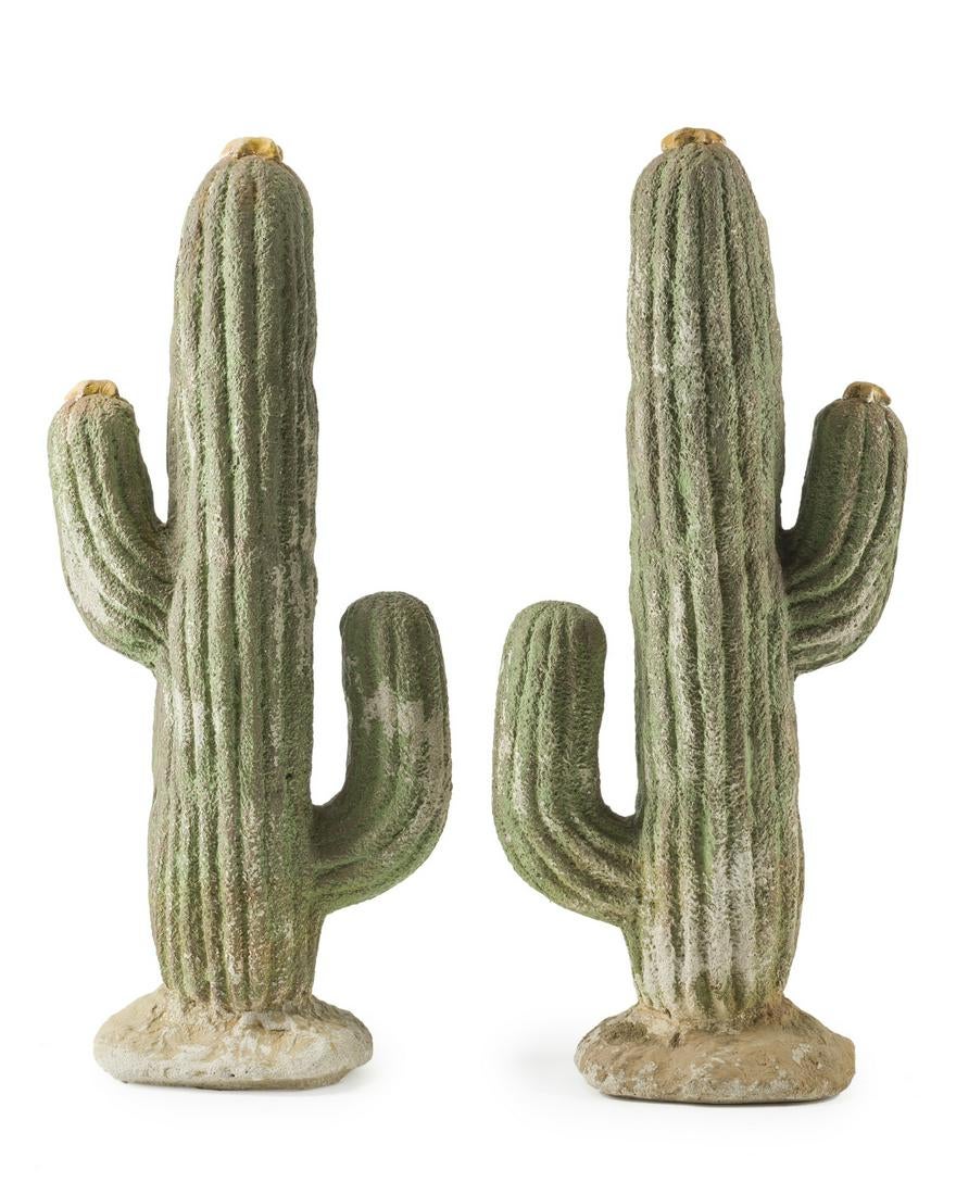 Pair of Garden & Interior Cactus Sculptures