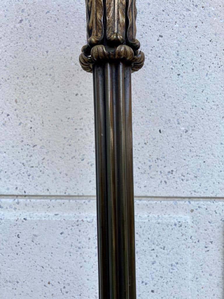 Italian Neoclassical Bronze Floor Lamp with Paw Feet