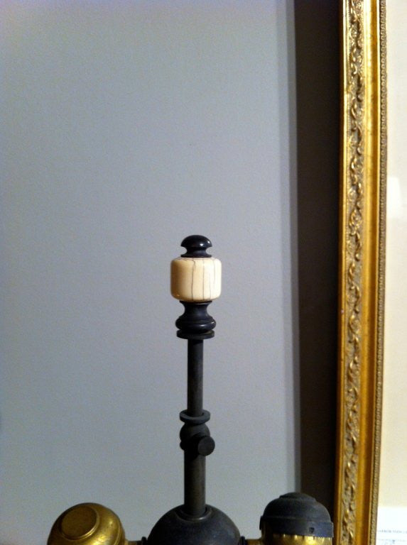 Bone and Gilt Pewter Lamp
