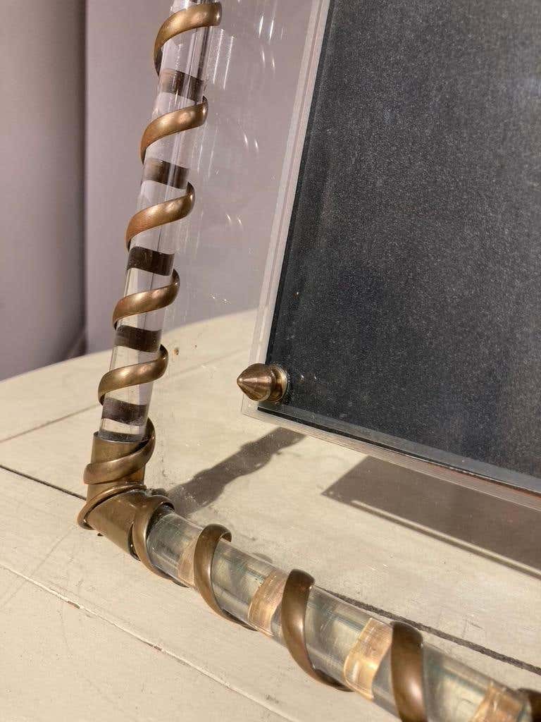 Fontana Arte Glass and Brass Picture Frame