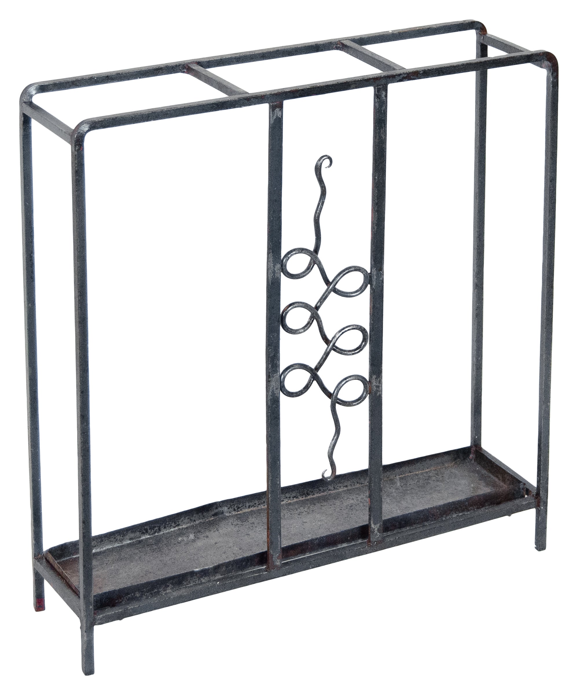 French Wrought Iron Art Deco Umbrella Stand