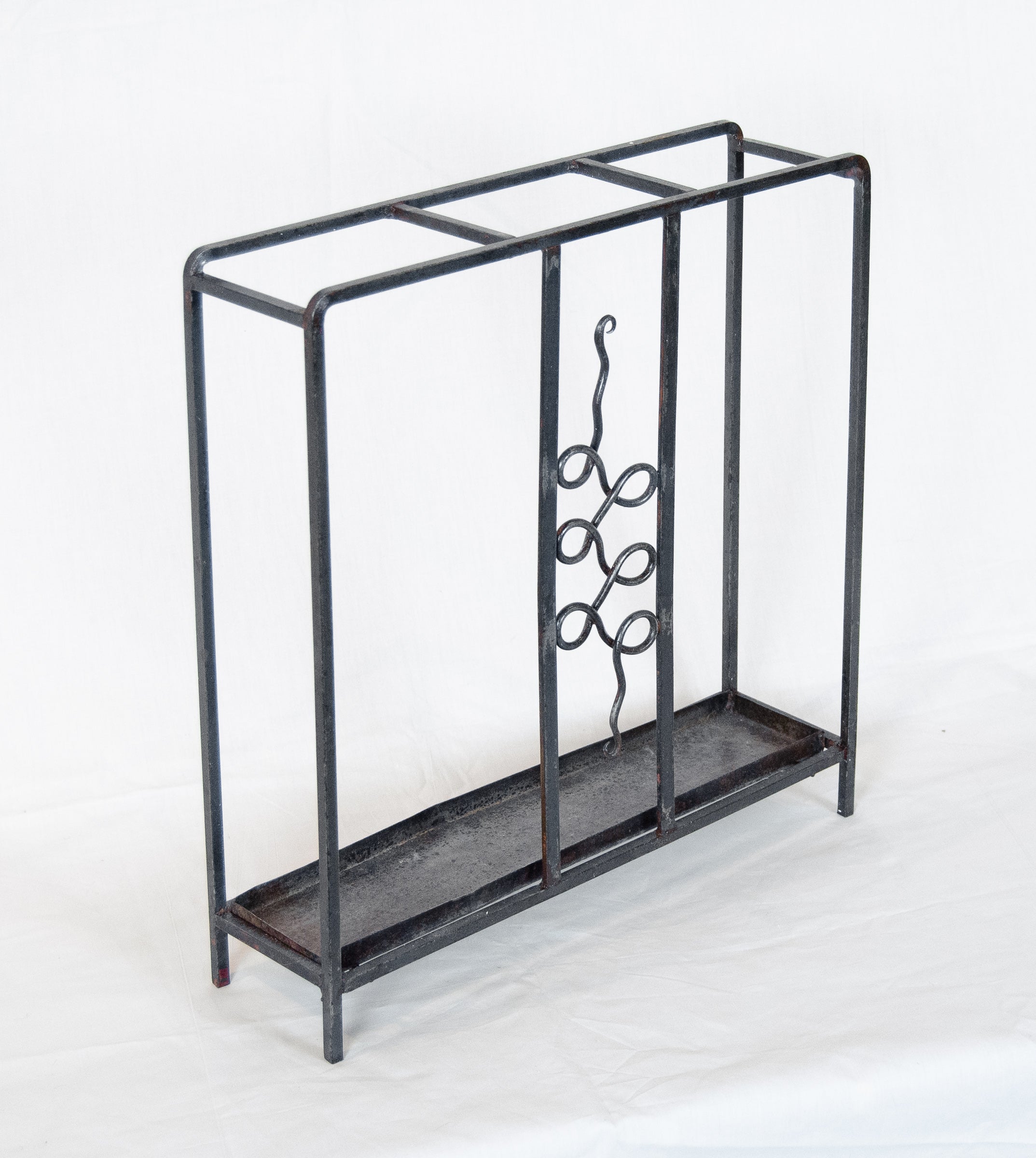 French Wrought Iron Art Deco Umbrella Stand