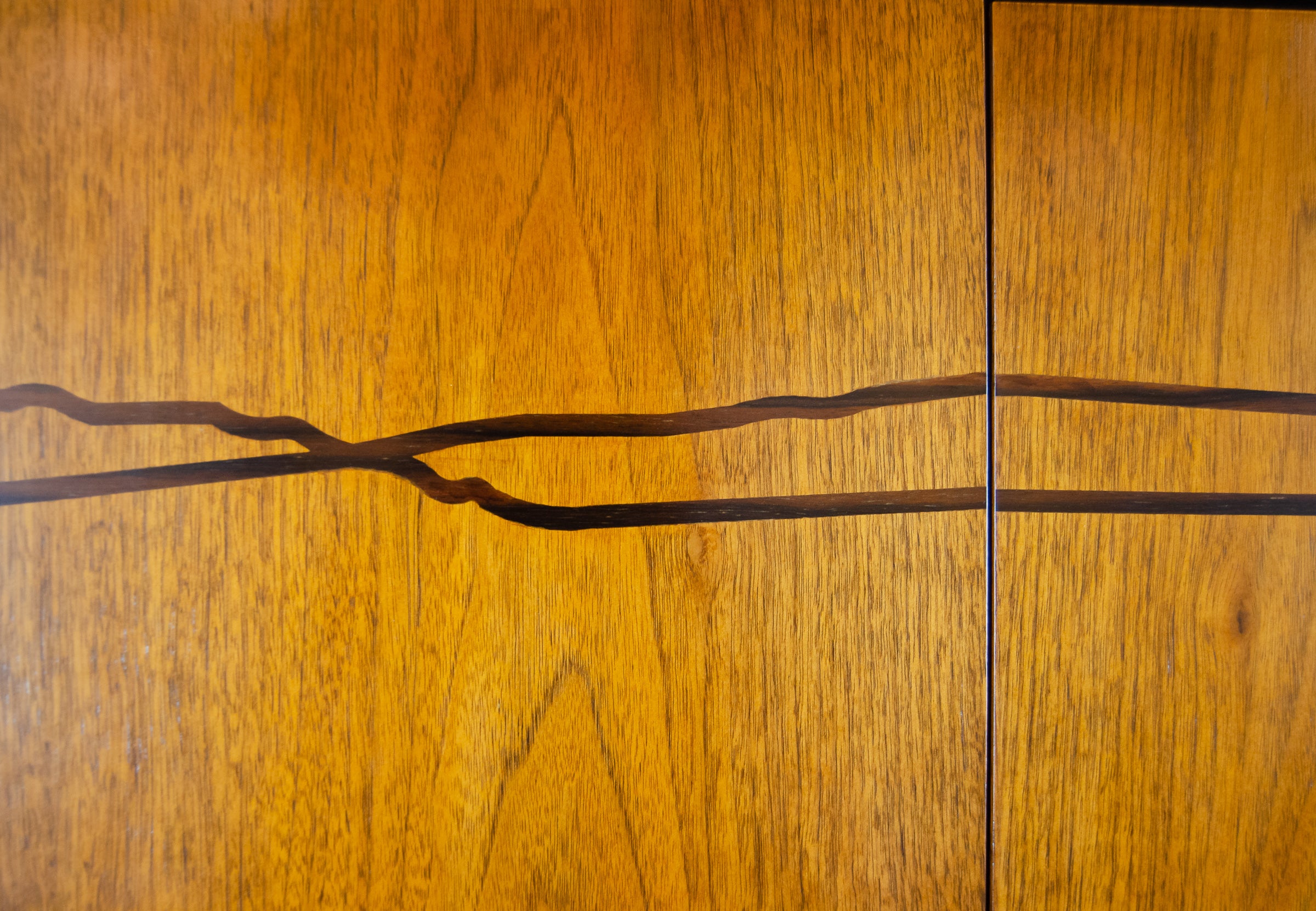 Contemporary Art Deco Influenced Inlaid Wood & Lacquer Bar Cabinet by Brownstone Furniture
