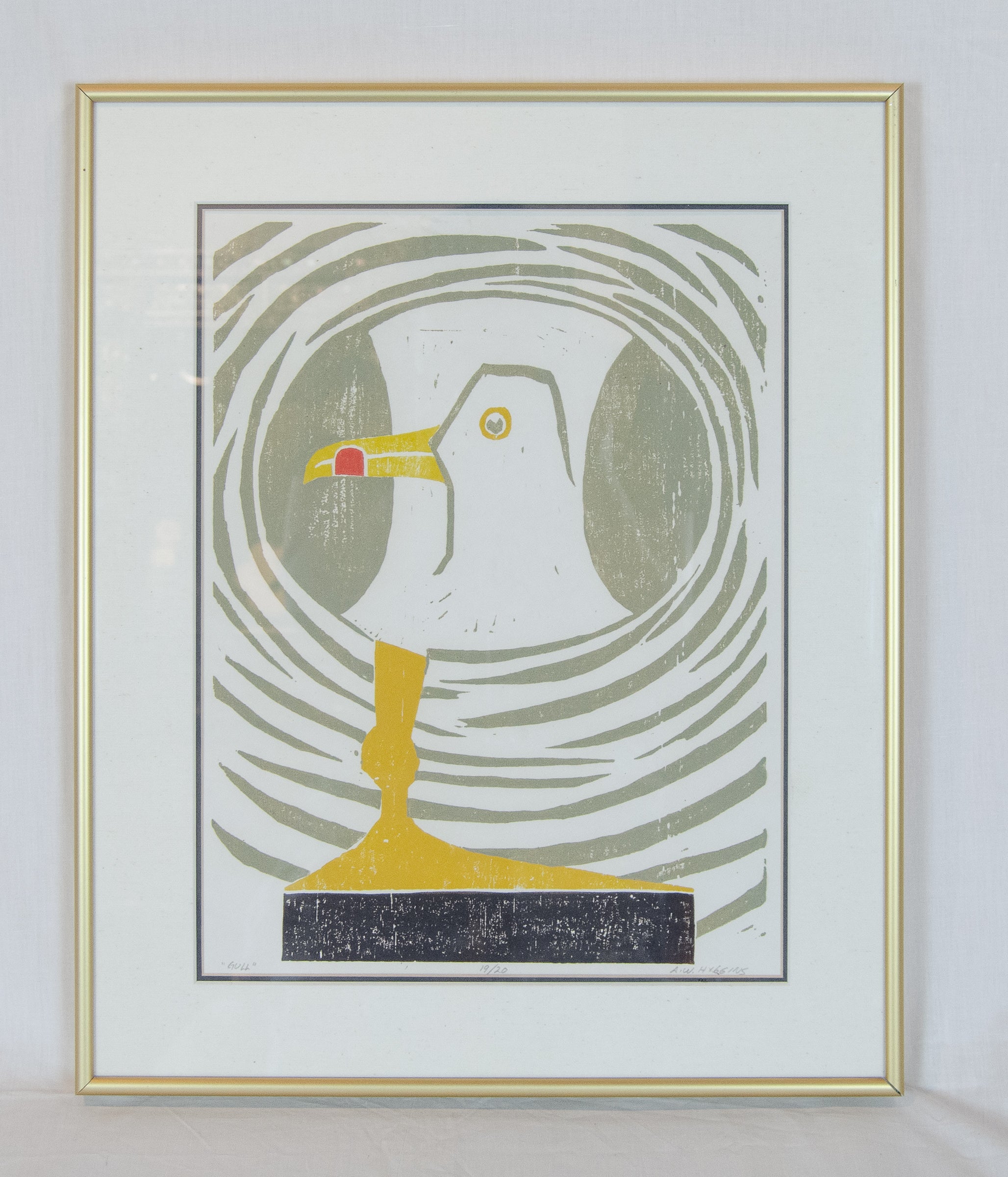 "Gull" Woodblock Print by Arthur William Higgins