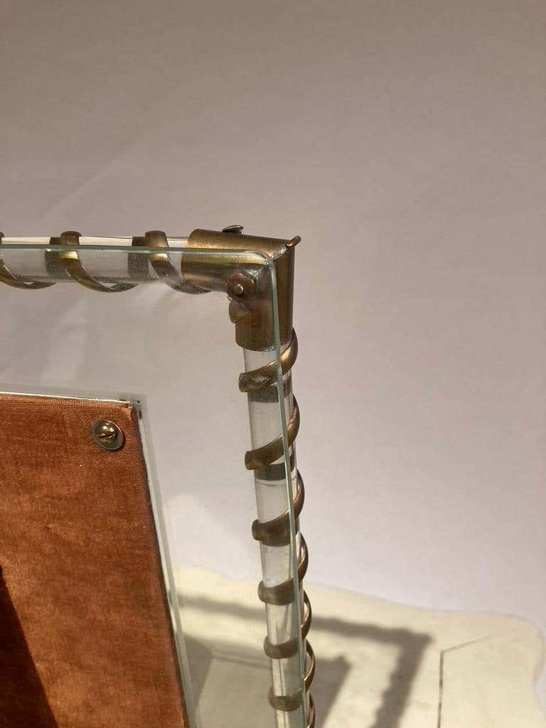 Fontana Arte Glass and Brass Picture Frame