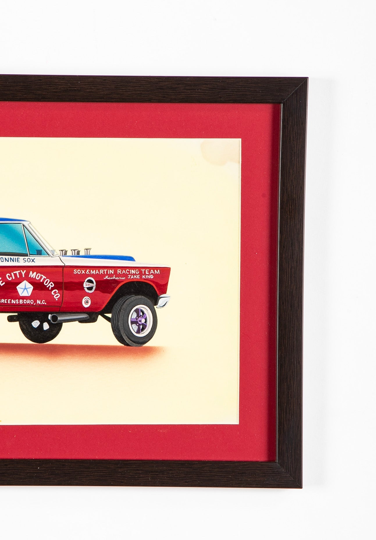 Original Signed Ink & Wash on Paper by American Automobile Artist Russell J. Von Sauers