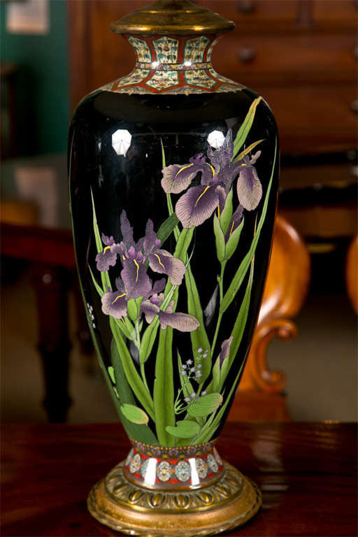Pair of Japanese Cloisonne Lamps