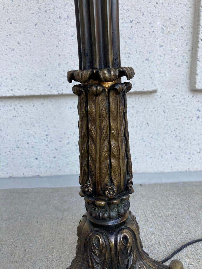 Italian Neoclassical Bronze Floor Lamp with Paw Feet