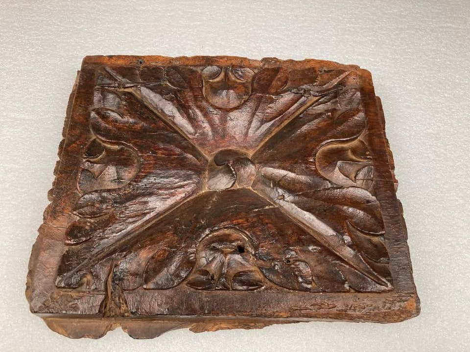 17th Century Spanish Carved Walnut Door Panel