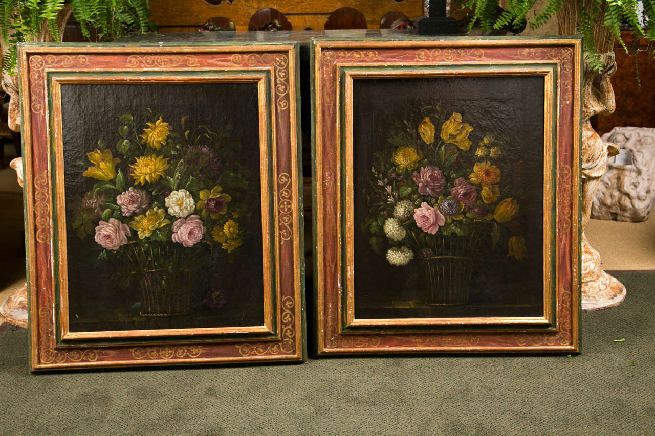 Pair of Italian Floral Still Lifes