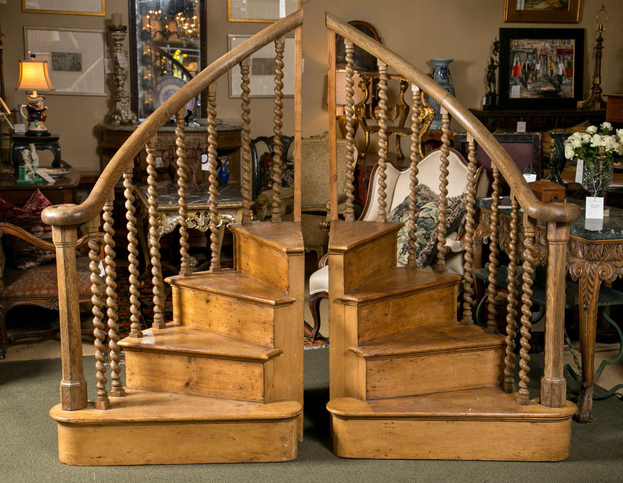 Antique 19th Century English Pine Stair Steps - One Available