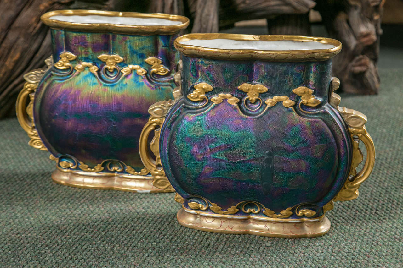 Pair Austrian Art Nouveau Vases