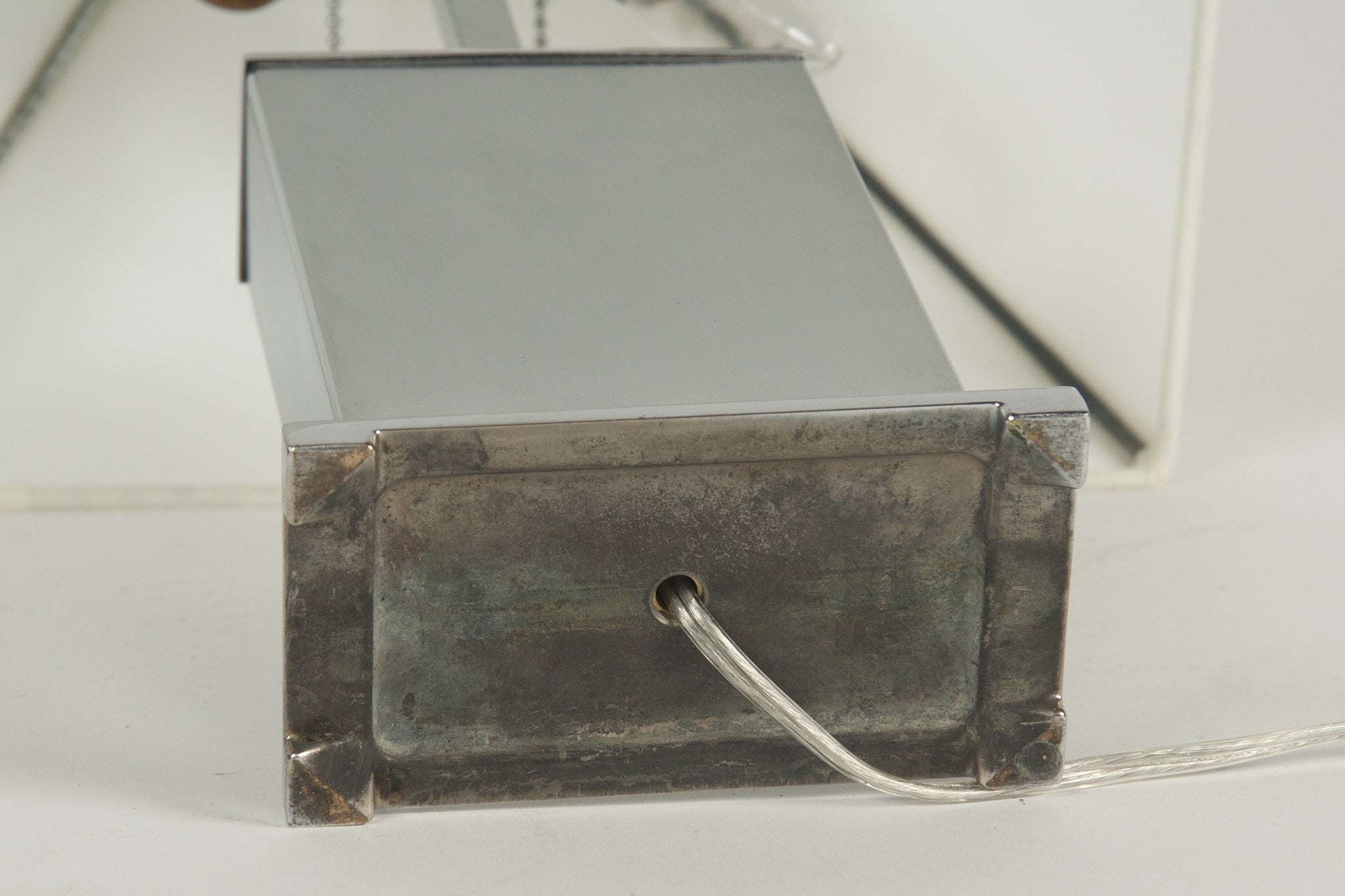 A Pair of Steel and Chrome Table Lamps by Chase