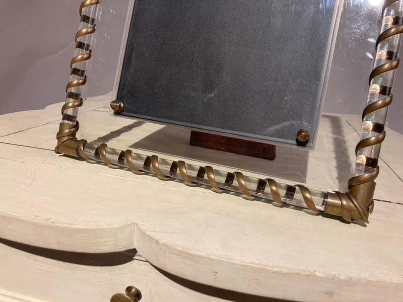 Fontana Arte Glass and Brass Picture Frame