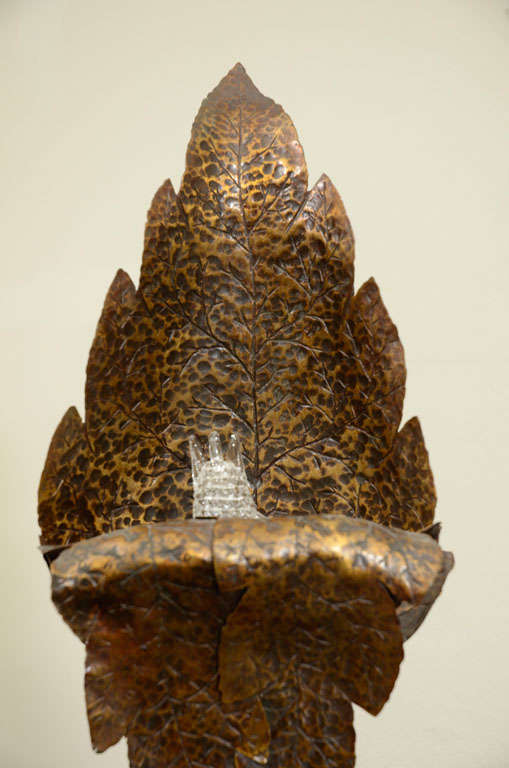 1940's Bronze Leaf Accent Lamps by Gerhard Ebert