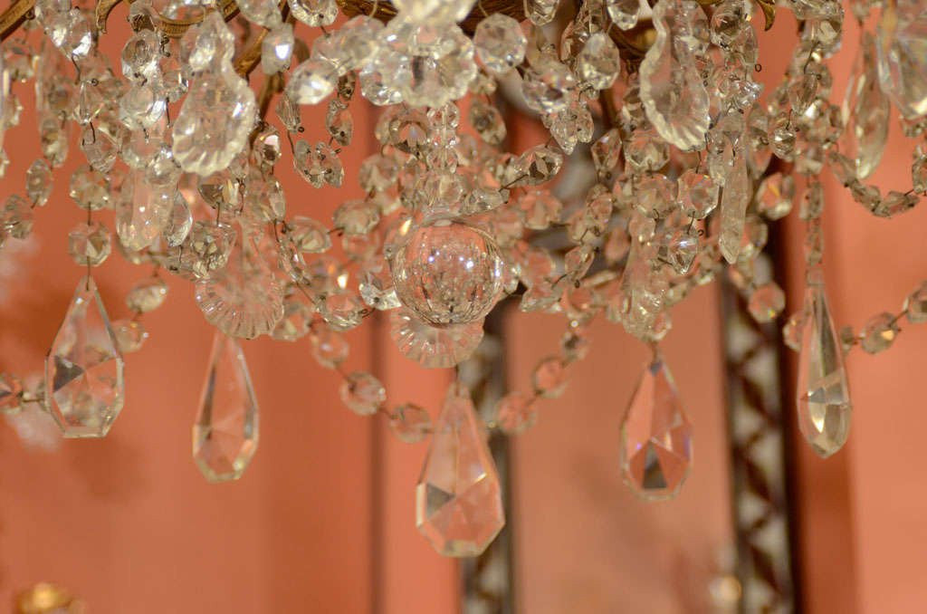 Louis XV - XVI Crystal and Bronze Chandelier