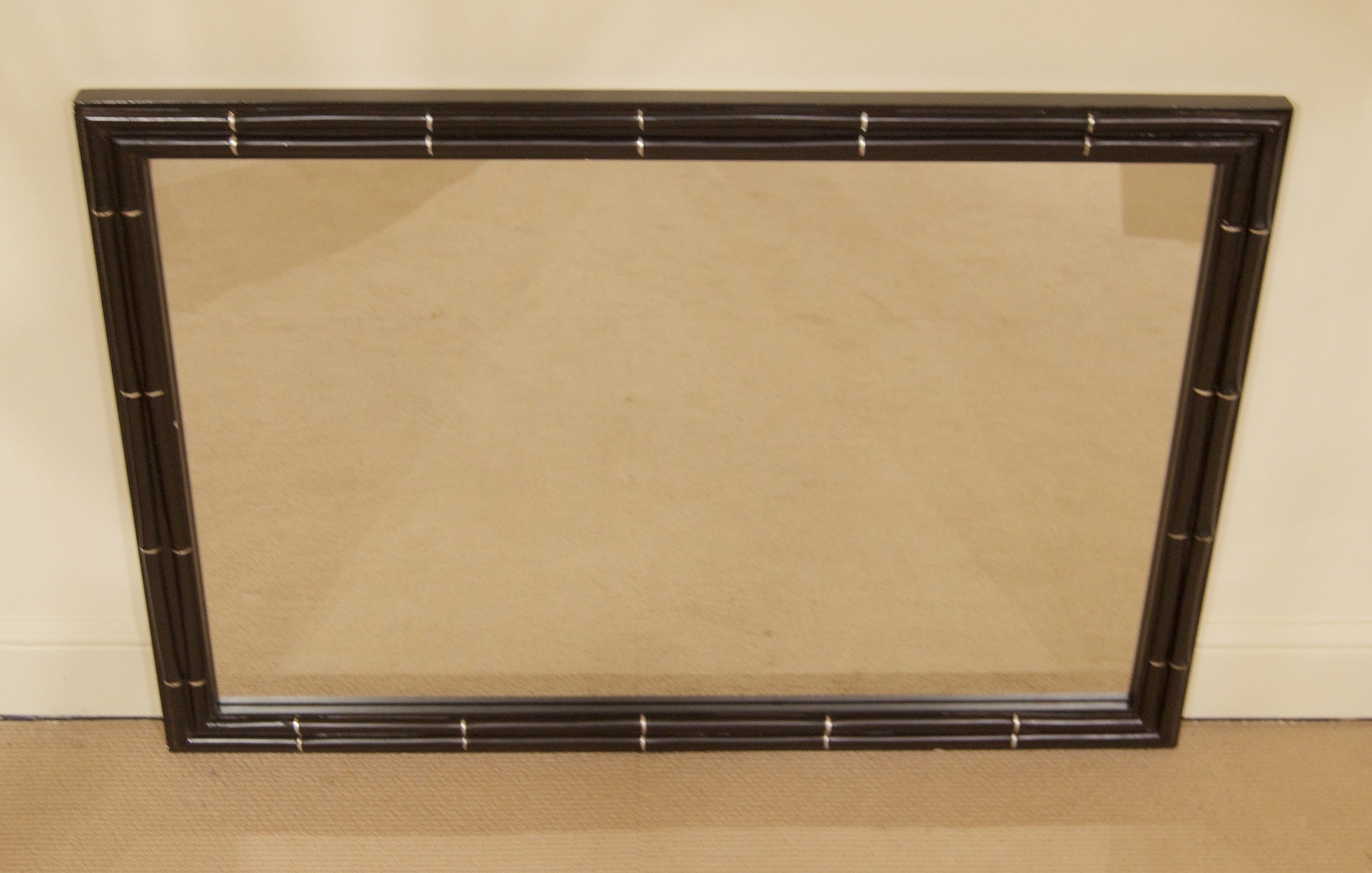 Faux Bamboo Black Lacquer Mirror