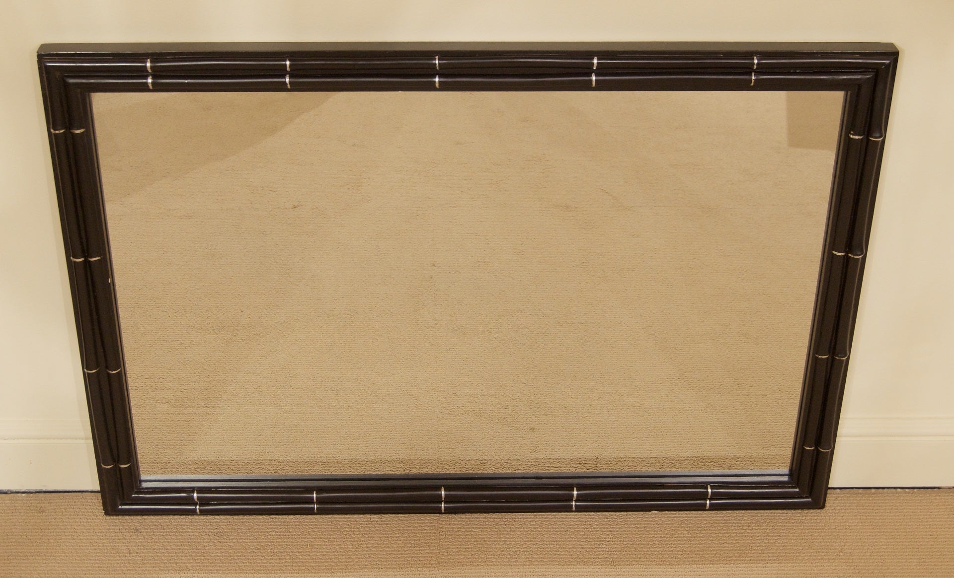 Faux Bamboo Black Lacquer Mirror