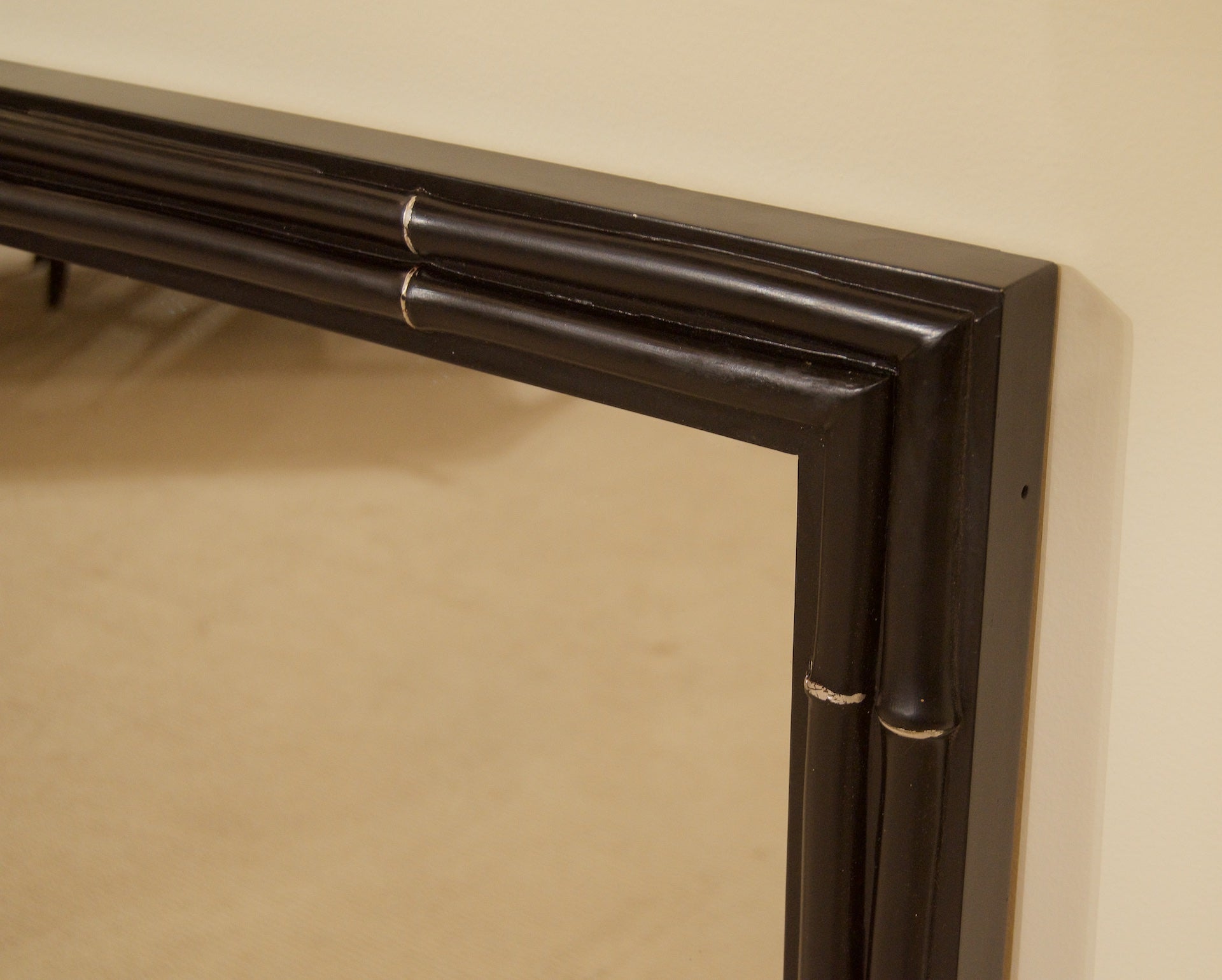 Faux Bamboo Black Lacquer Mirror