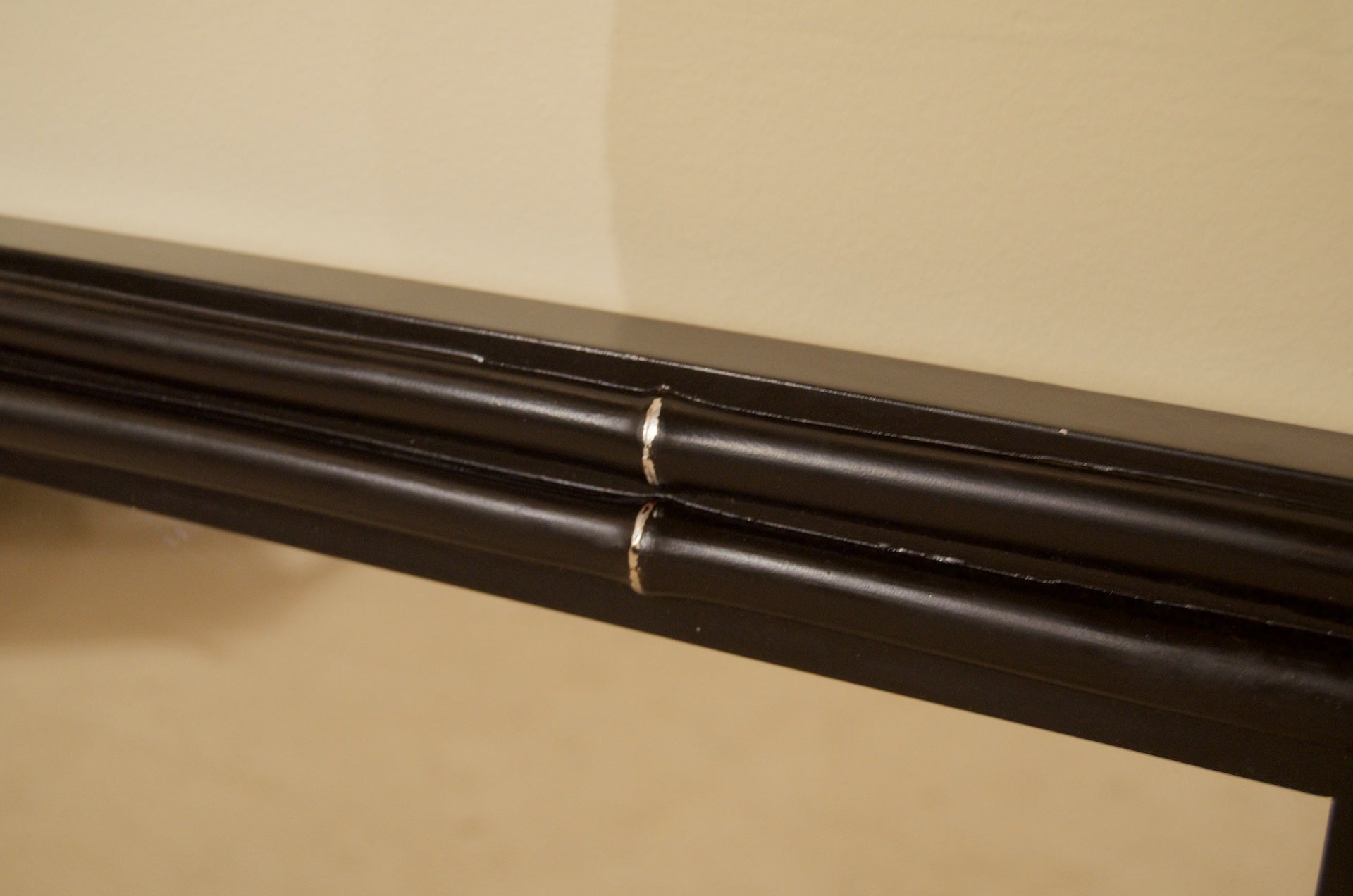 Faux Bamboo Black Lacquer Mirror