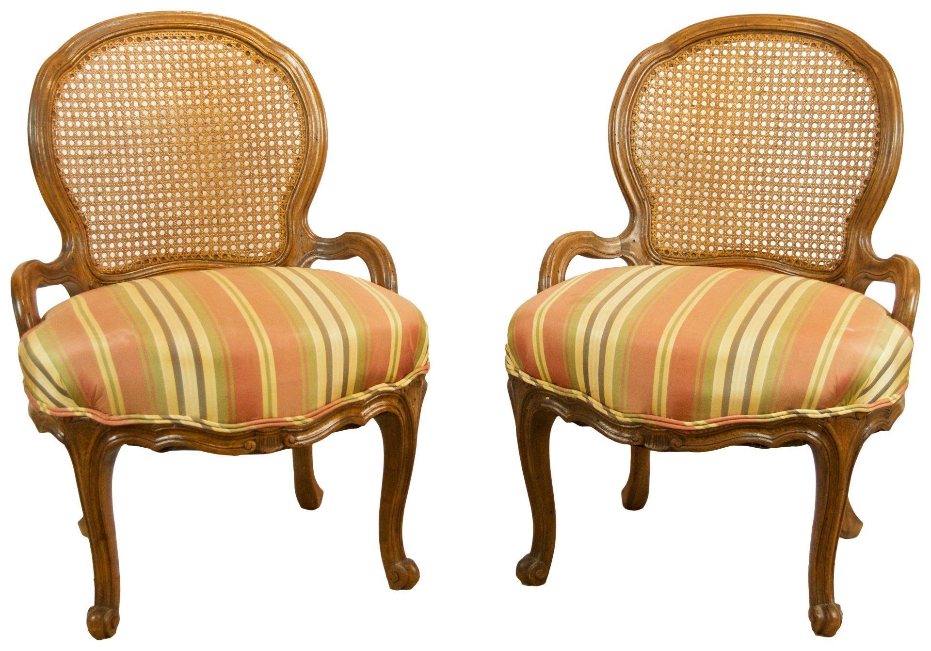 Pair of Caned Slipper Chairs