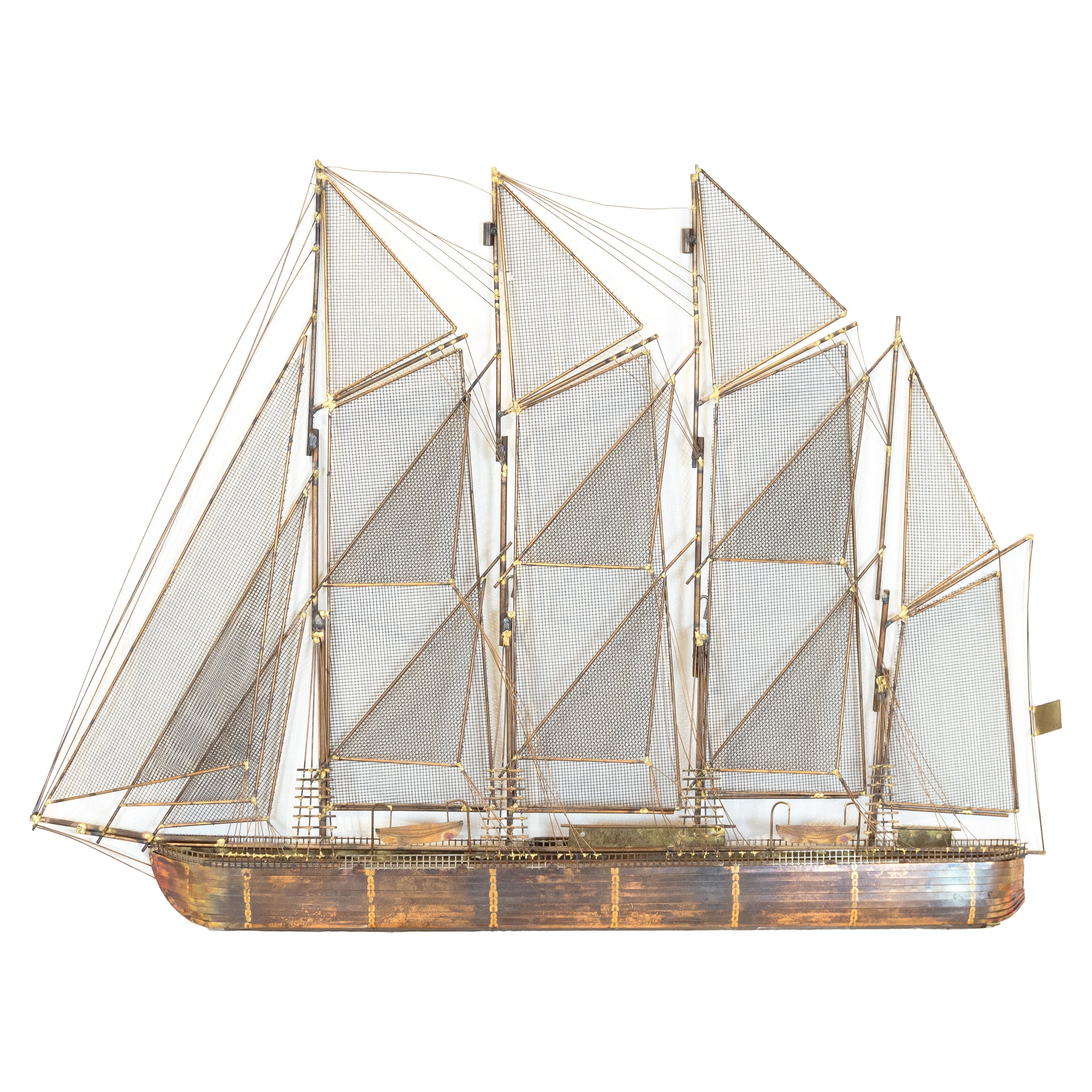 Mixed Metal Clipper Ship Wall Hanging by Curtis Jere
