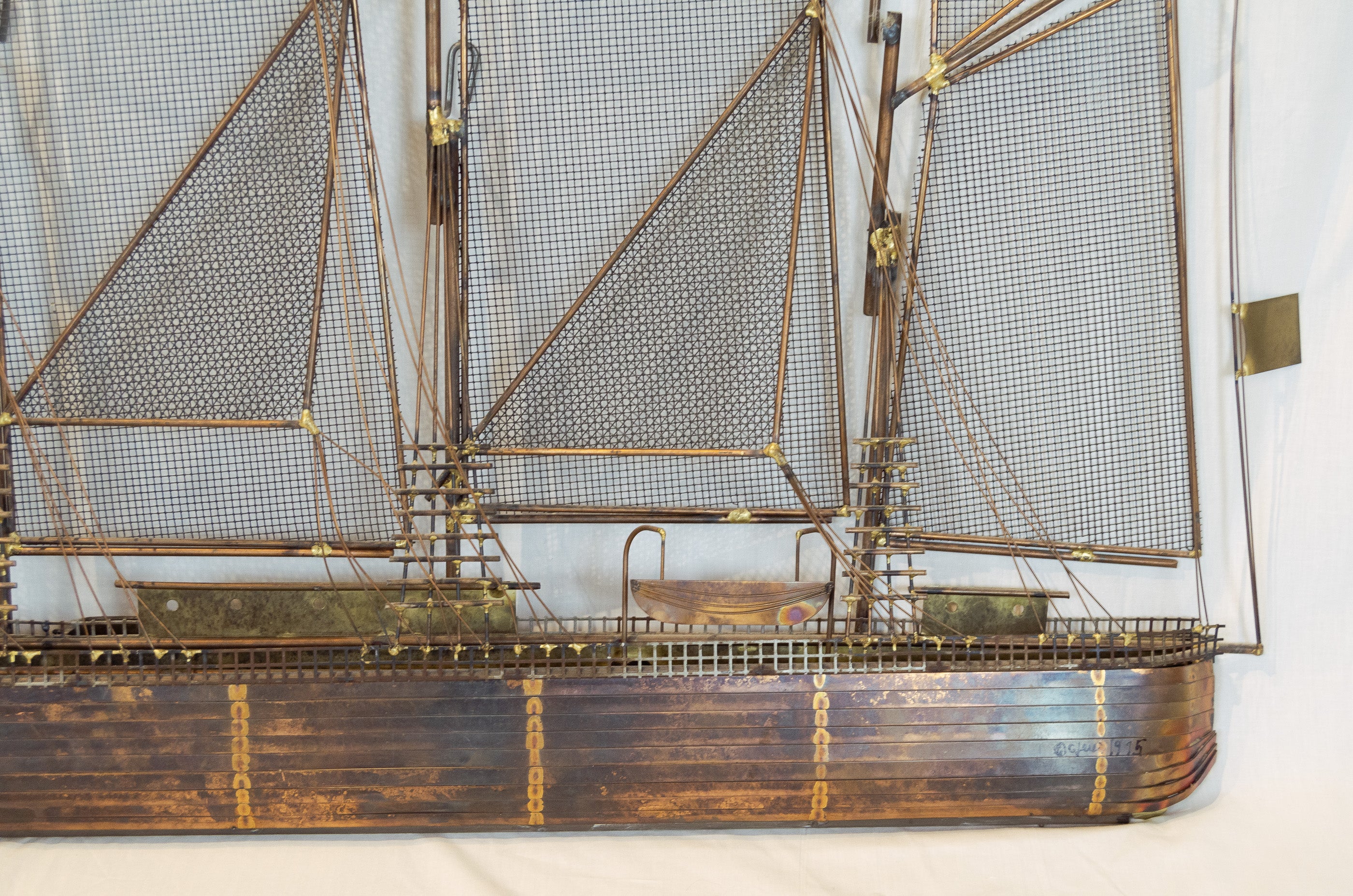 Mixed Metal Clipper Ship Wall Hanging by Curtis Jere