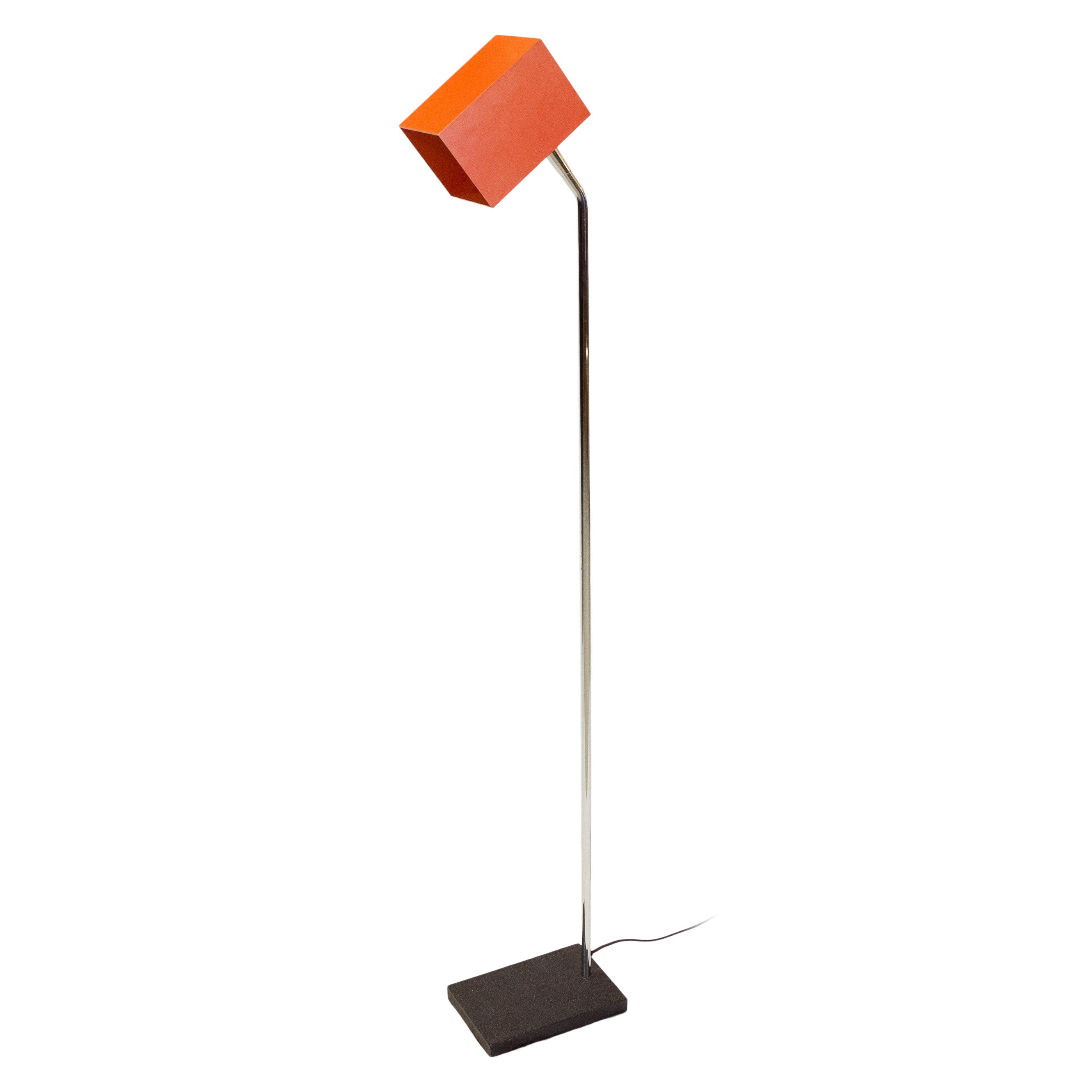 Geometric Orange/Red & Chrome Floor Lamp by George Kovacs for Sonneman