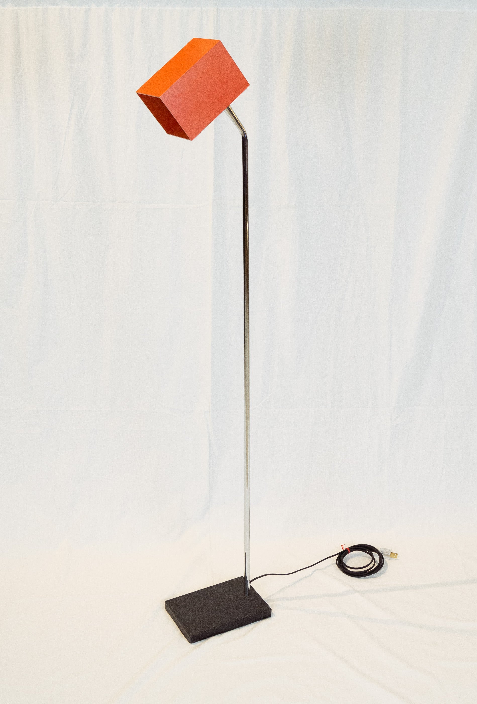 Geometric Orange/Red & Chrome Floor Lamp by George Kovacs for Sonneman