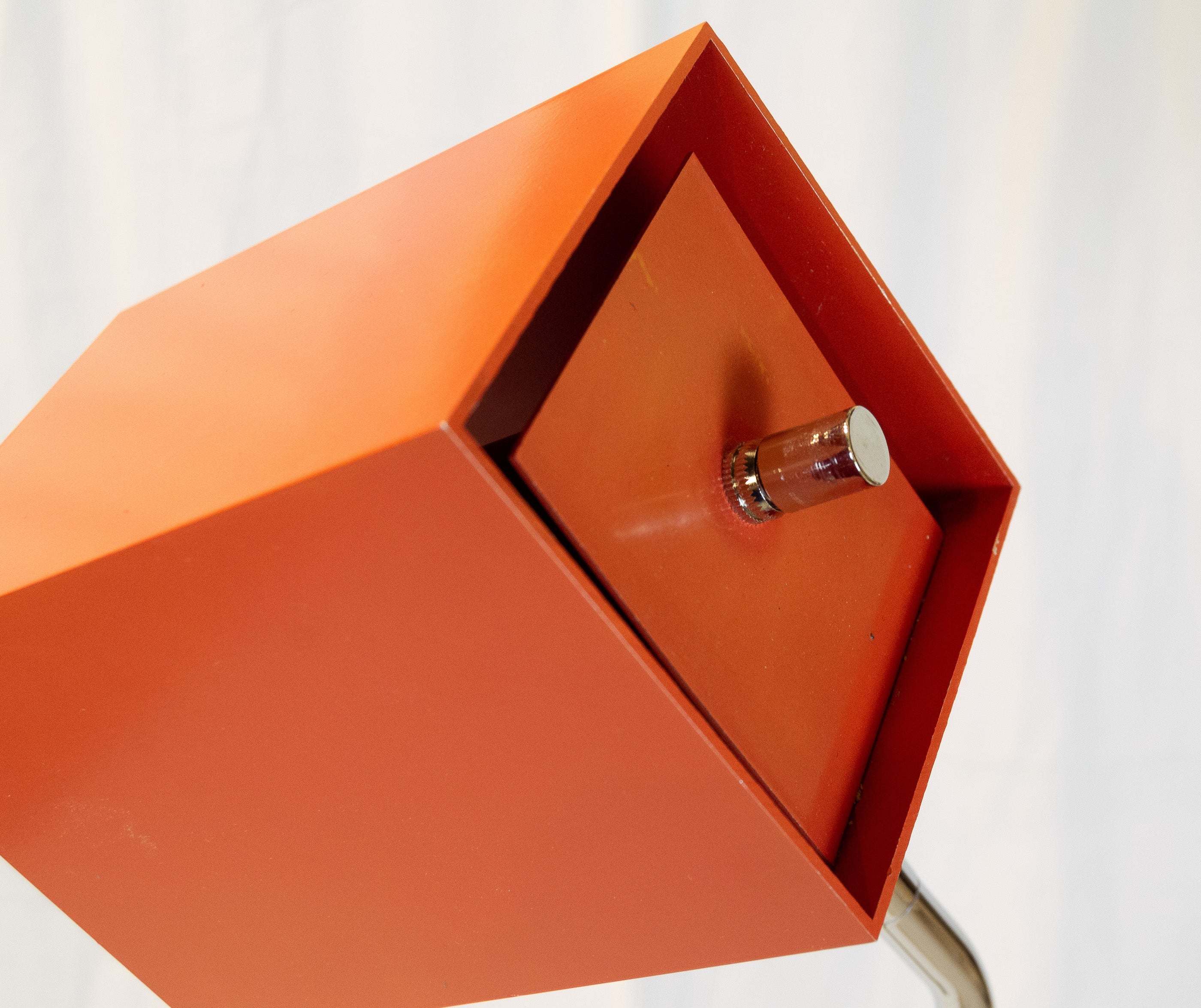 Geometric Orange/Red & Chrome Floor Lamp by George Kovacs for Sonneman