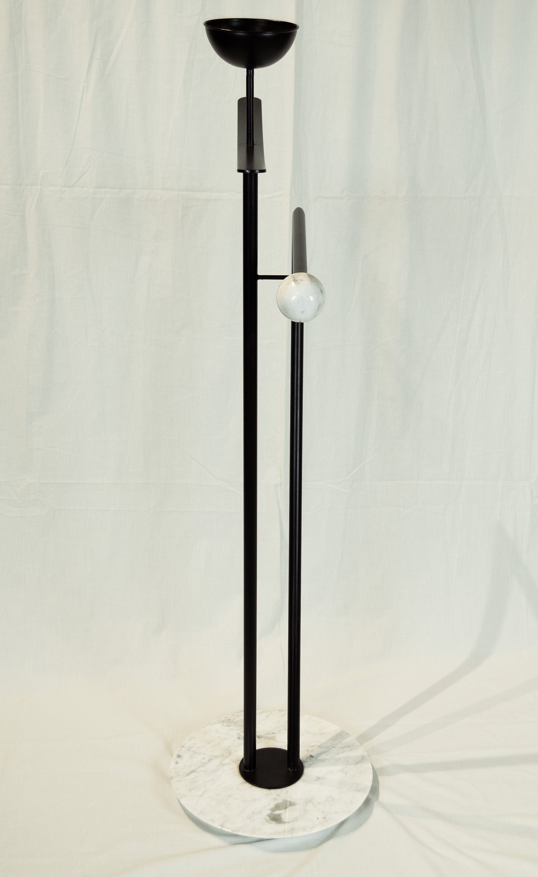 Italian Marble & Black Enameled Valet Stand