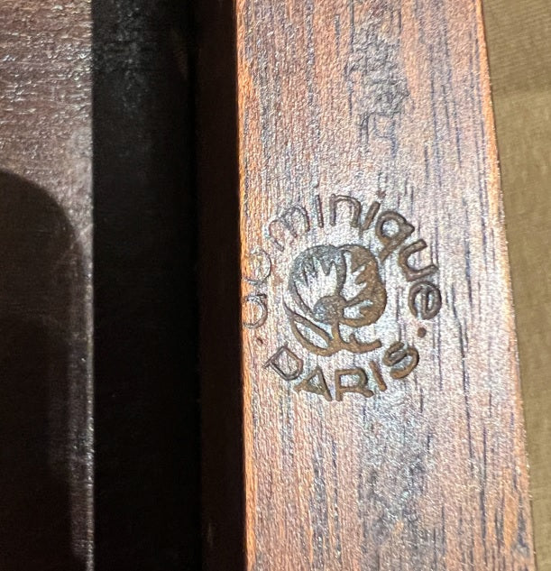French Dominique Signed Pair of Palisander Side Tables