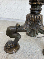 Italian Neoclassical Bronze Floor Lamp with Paw Feet