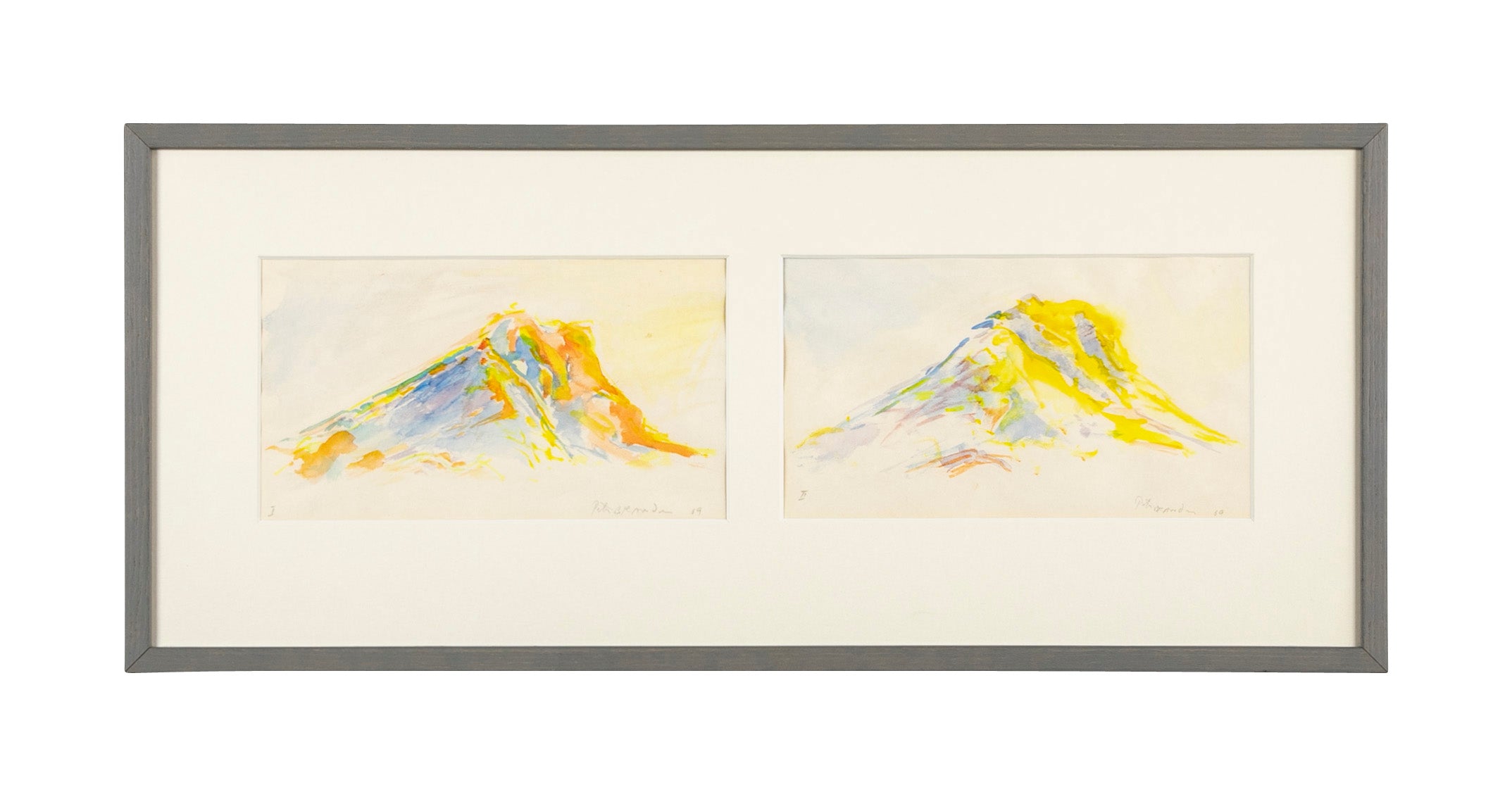 Two Watercolor Landscapes by Peter Brandes