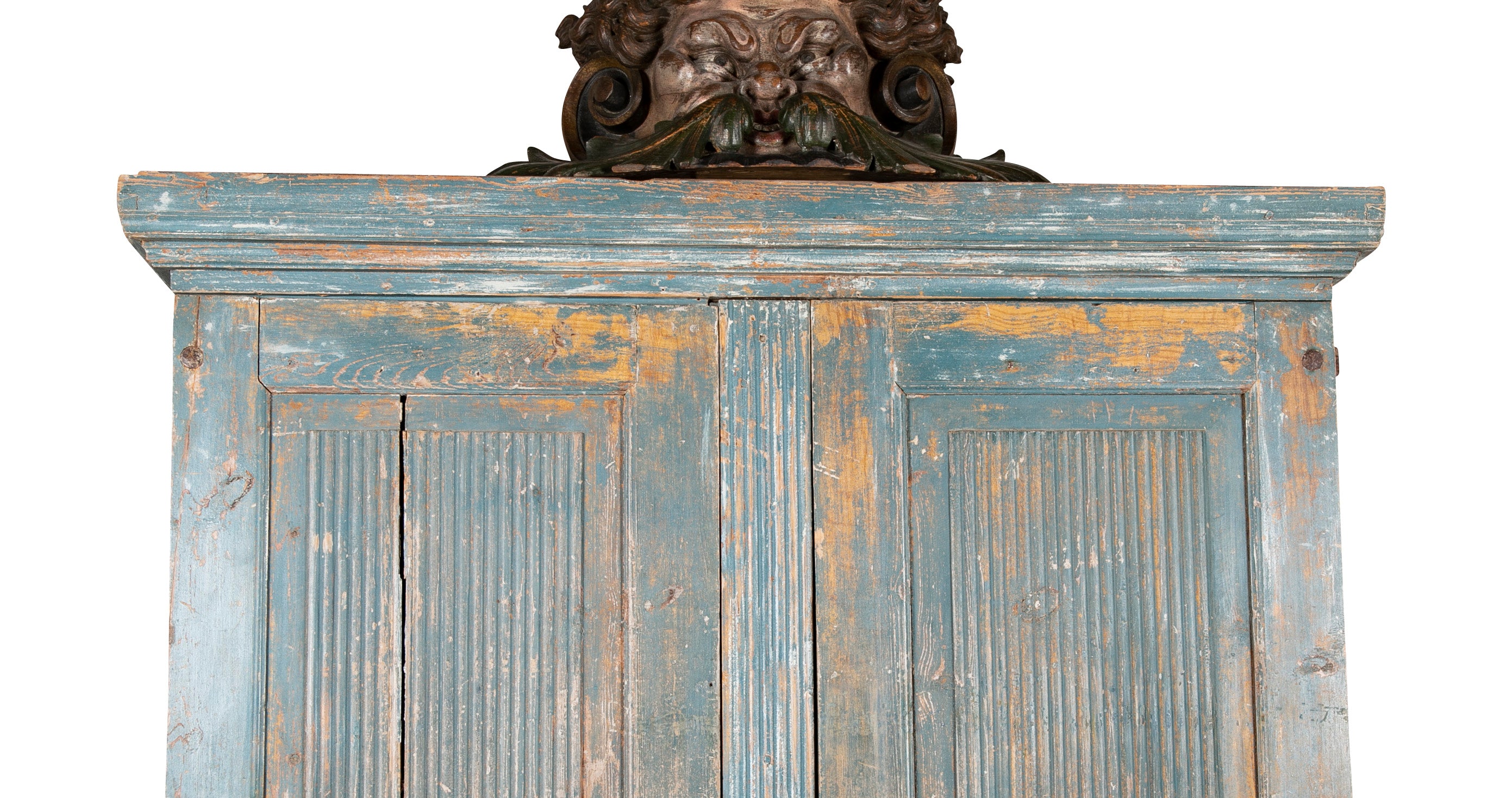 Swedish Carved and Painted Armoire