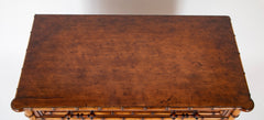 English Faux Bamboo Single Drawer Two Door Cabinet