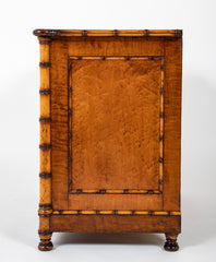 English Faux Bamboo Single Drawer Two Door Cabinet