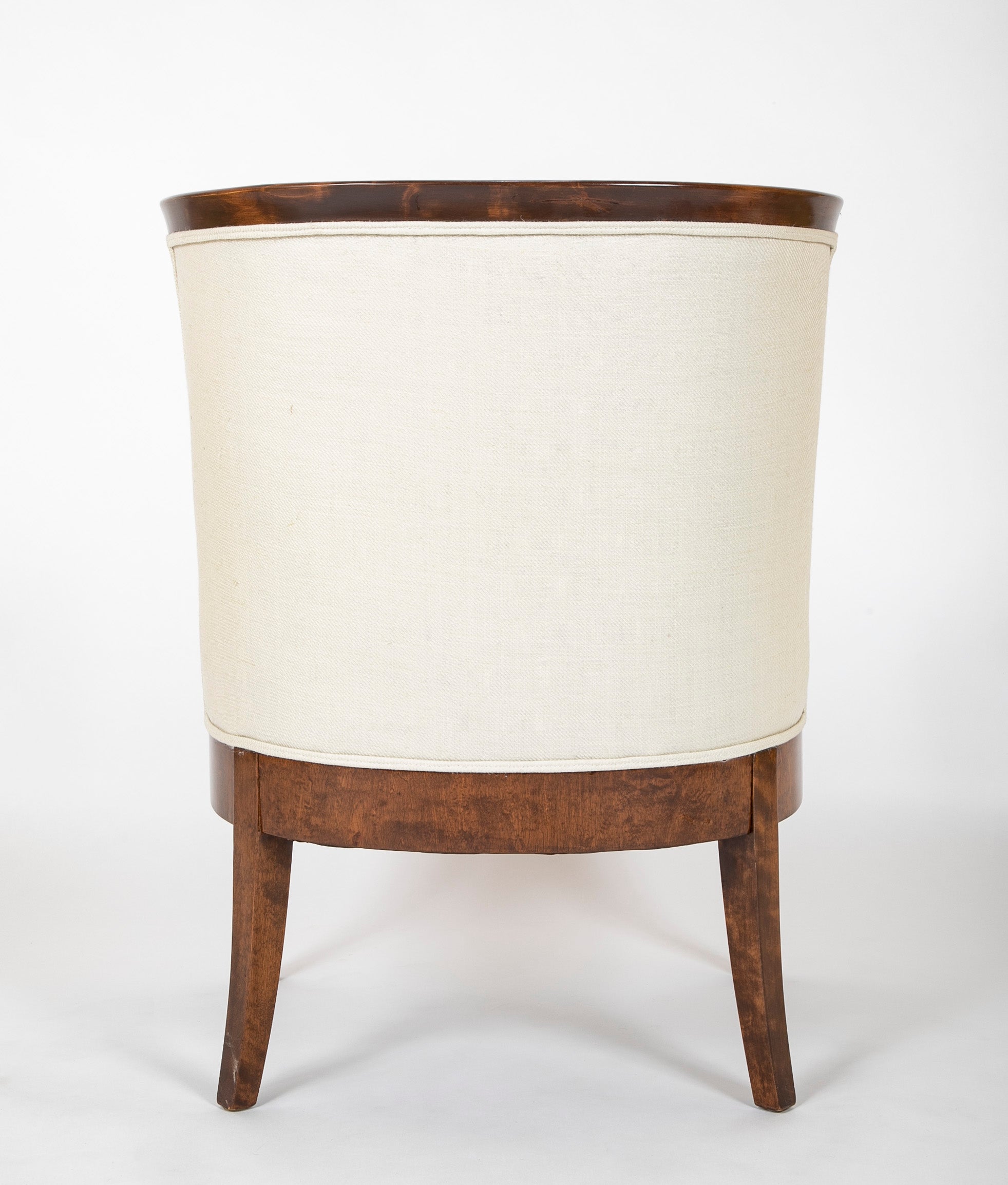 Pair of Walnut Armchairs in Neoclassical Style