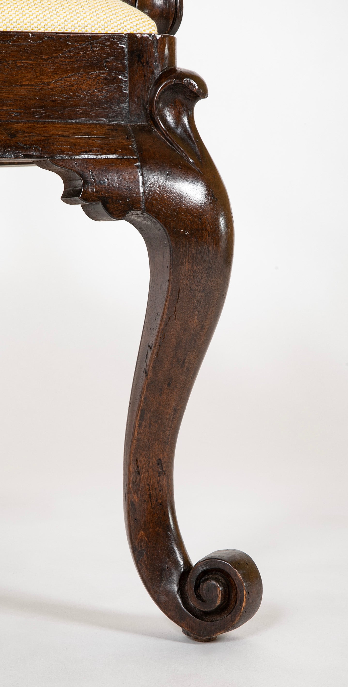 A Pair of Venetian Rococo Style Walnut Armchairs