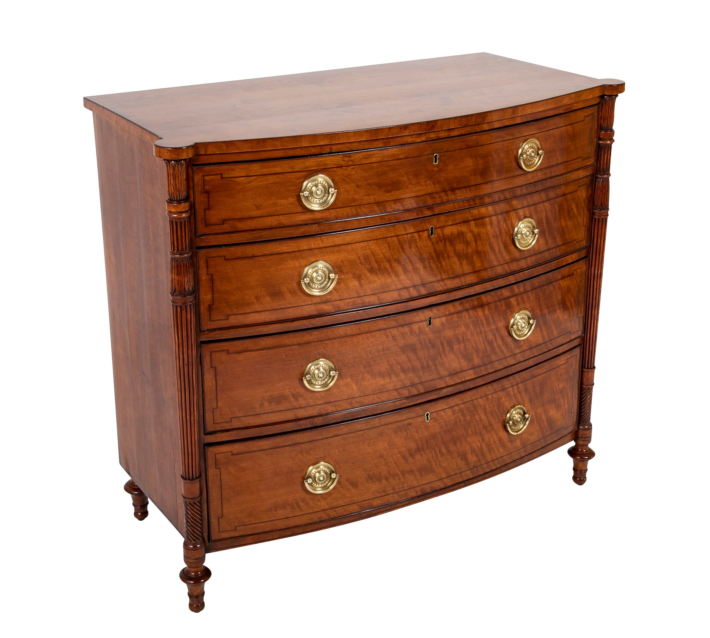 English Late Regency Carved Mahogany Chest of Drawers