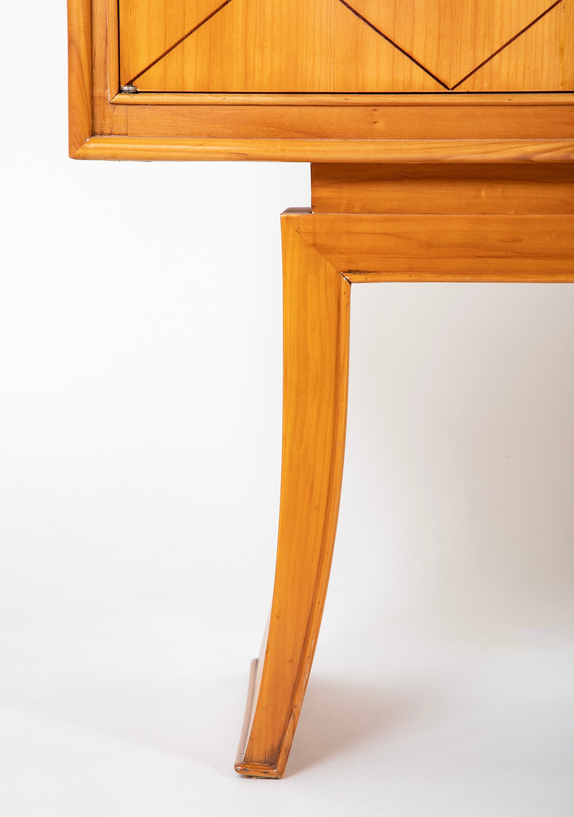 Italian Mid-Century Cherrywood Credenza with Wave Detail Back Rail