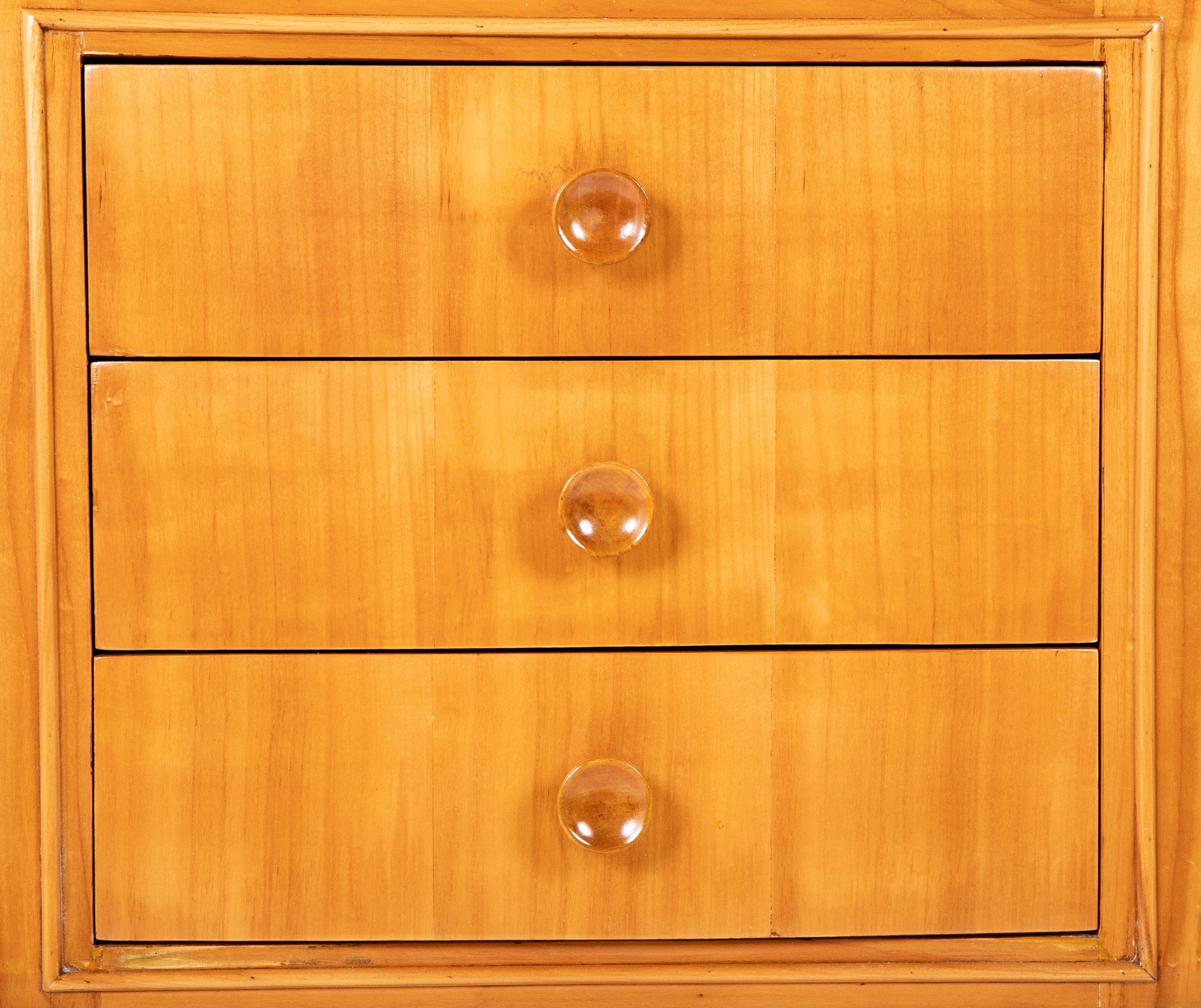 Italian Mid-Century Cherrywood Credenza with Wave Detail Back Rail
