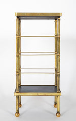 French Brass and Leather Side Table in the Style of Adnet
