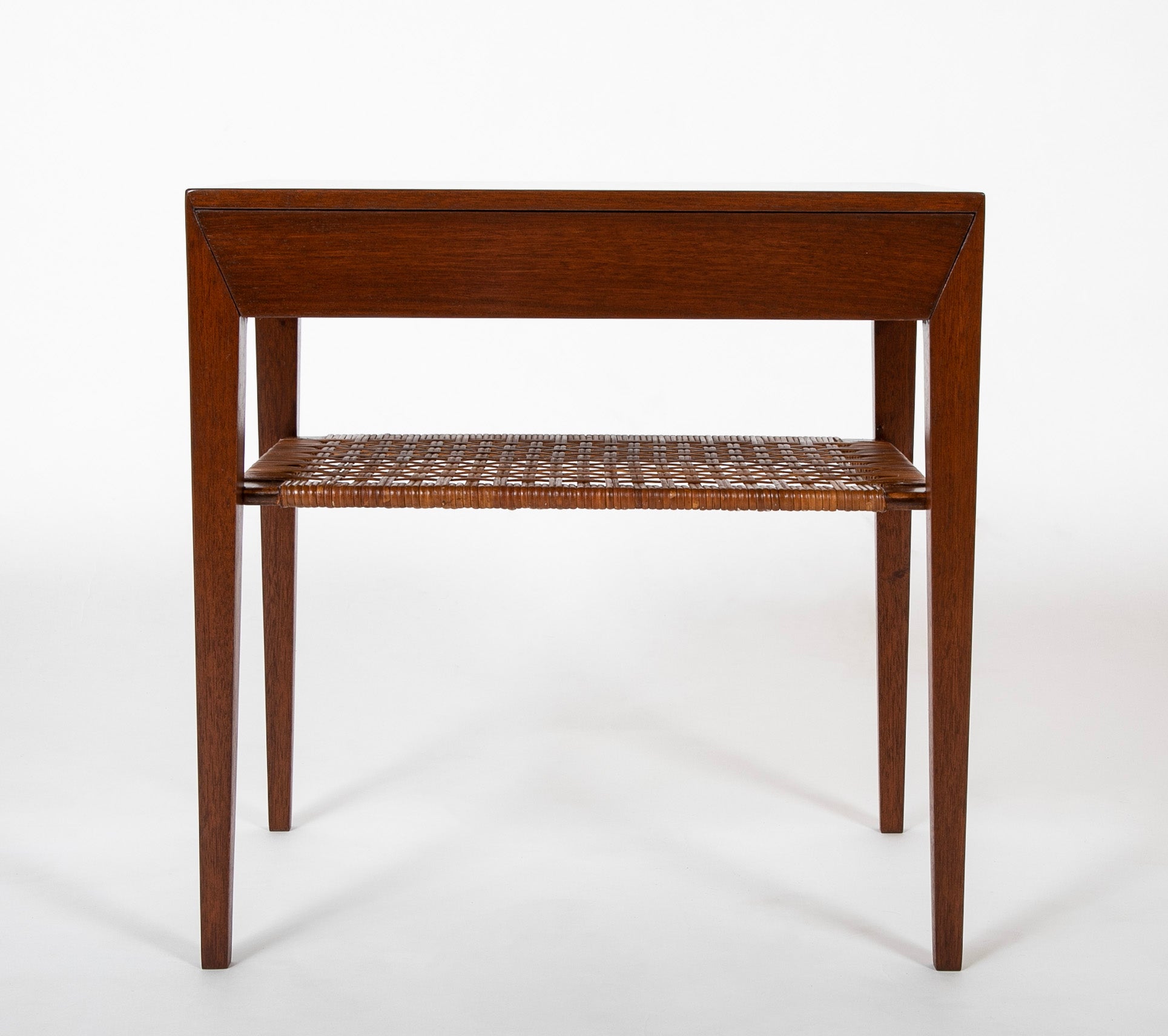 A Pair of Severin Hansen-Hasler Rosewood and Cane Nightstands