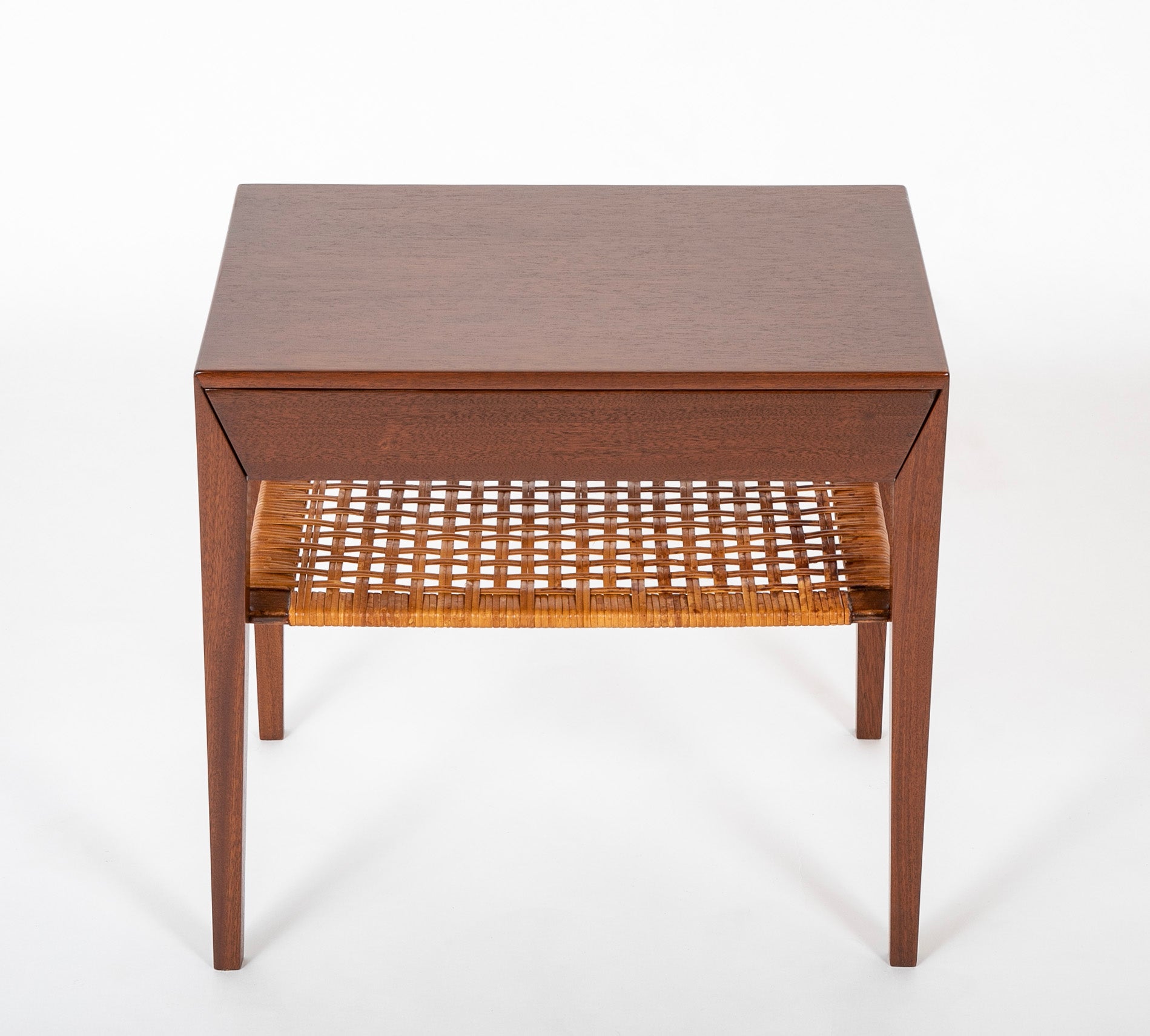 A Pair of Severin Hansen-Hasler Rosewood and Cane Nightstands