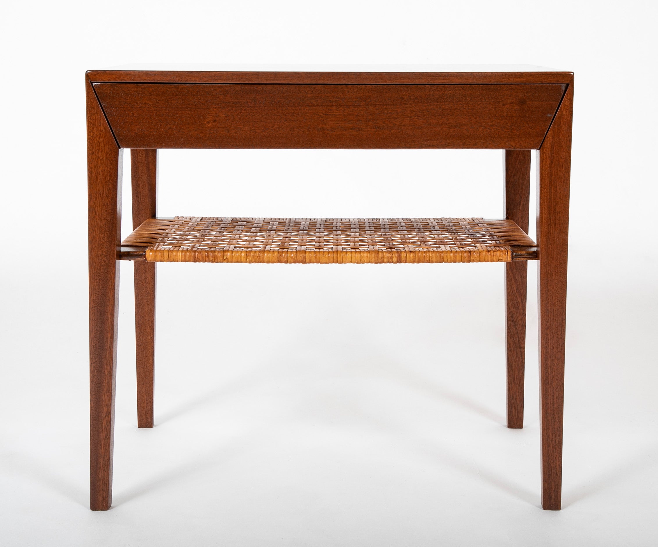 A Pair of Severin Hansen-Hasler Rosewood and Cane Nightstands