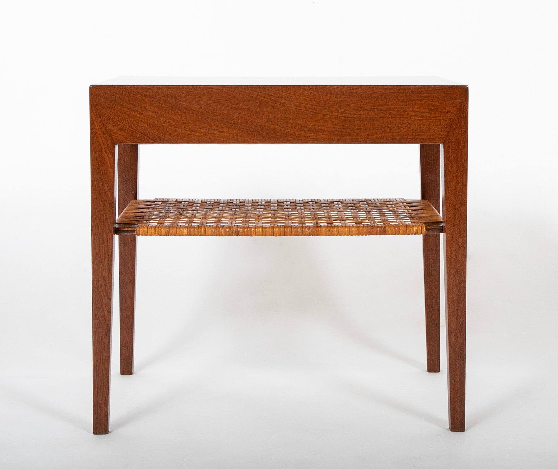 A Pair of Severin Hansen-Hasler Rosewood and Cane Nightstands