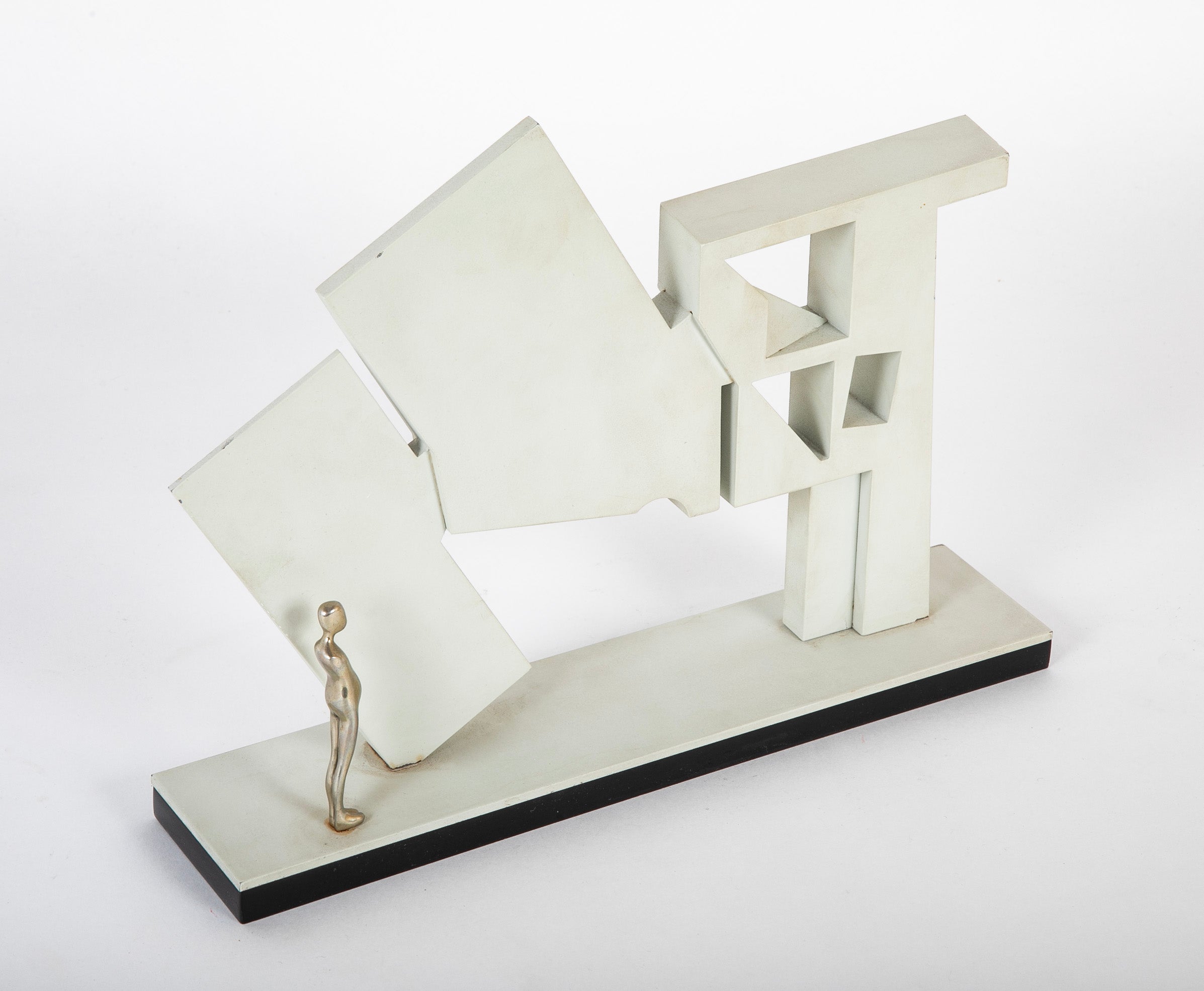 Patinated Bronze and Silverplate Sculpture by American Artist Ernest Trova