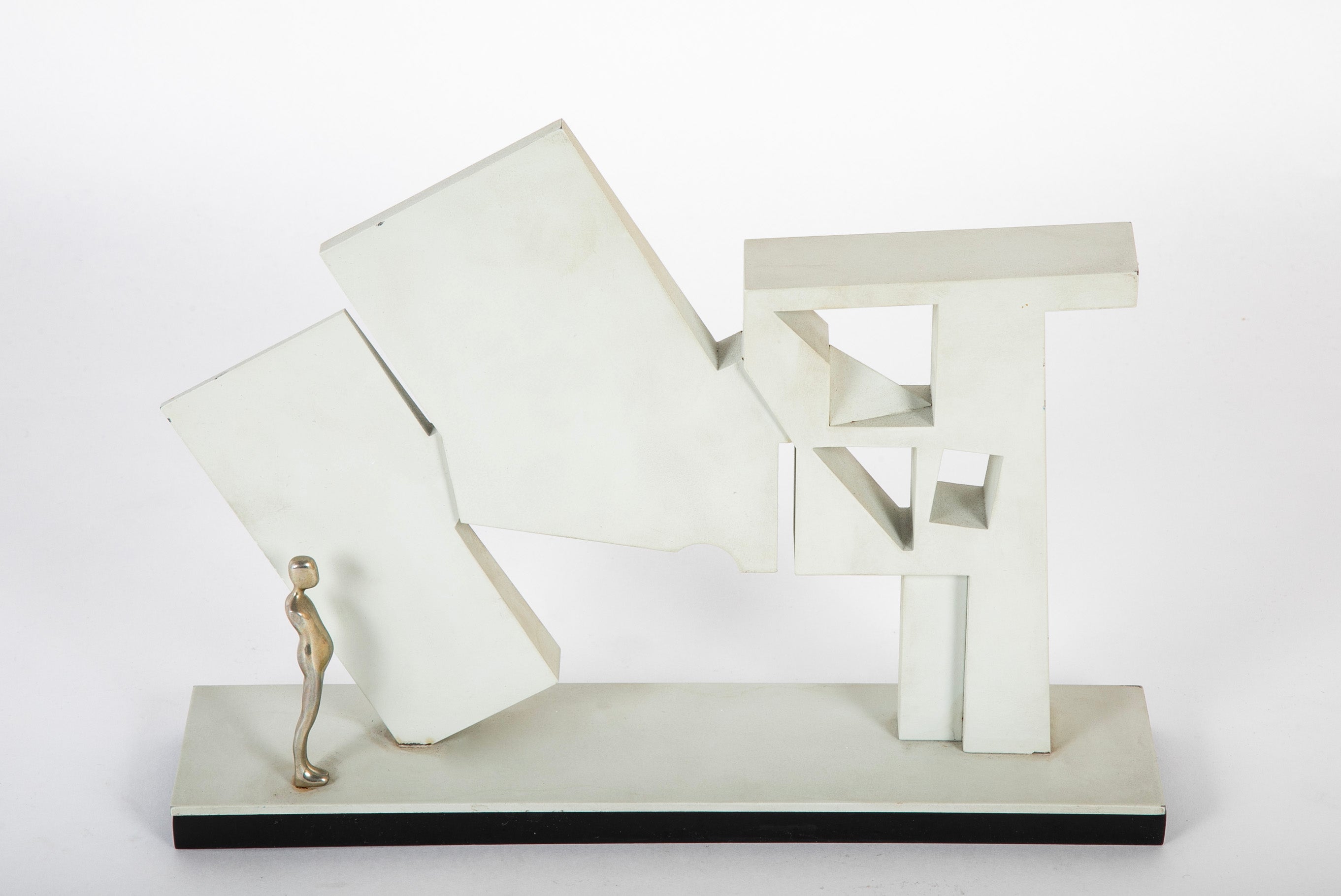 Patinated Bronze and Silverplate Sculpture by American Artist Ernest Trova