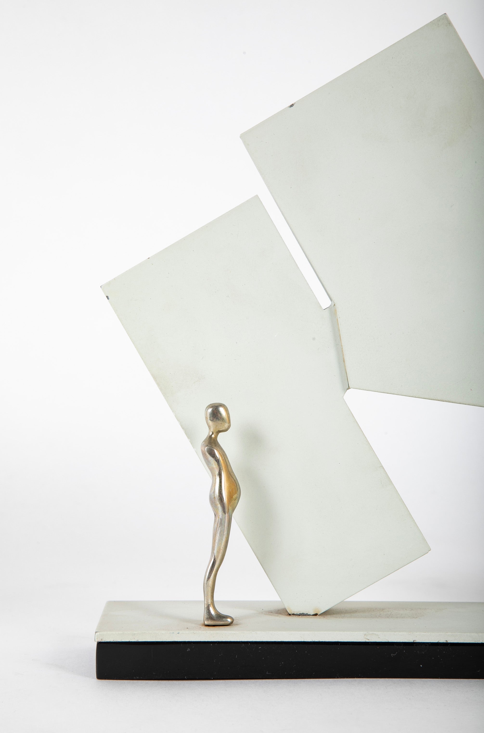 Patinated Bronze and Silverplate Sculpture by American Artist Ernest Trova